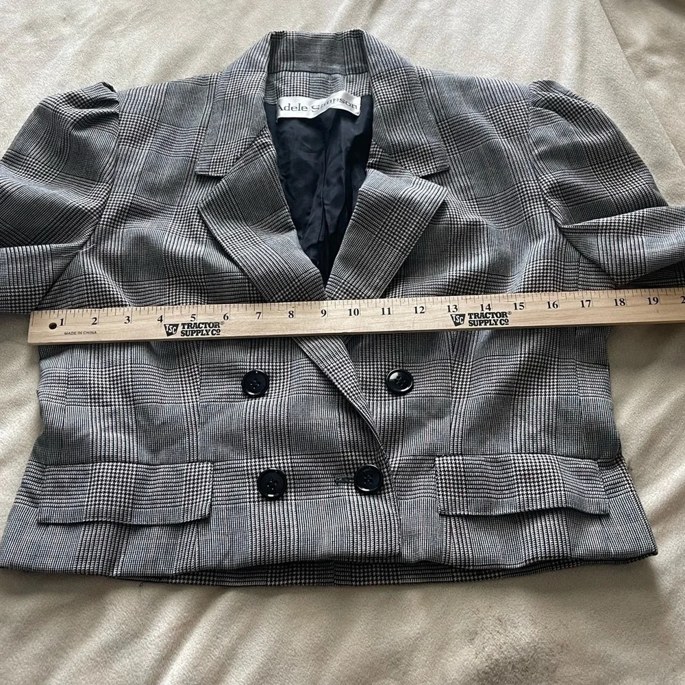 Vintage Adele Simpson cropped black white blazer - Picture 5 of 7